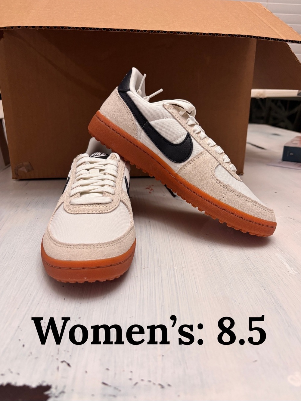 Nike Cream, Black & Gum-Soled Men’s Low-Top Sneakers
